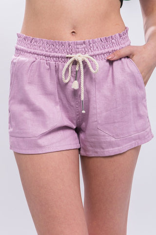 Drawstring Linen Shorts