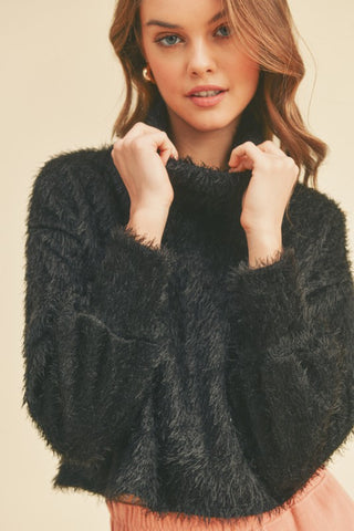 Faux Feather Hacci - Soft touch - Turtleneck