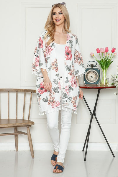 Made With Love Rose Summer Kimono