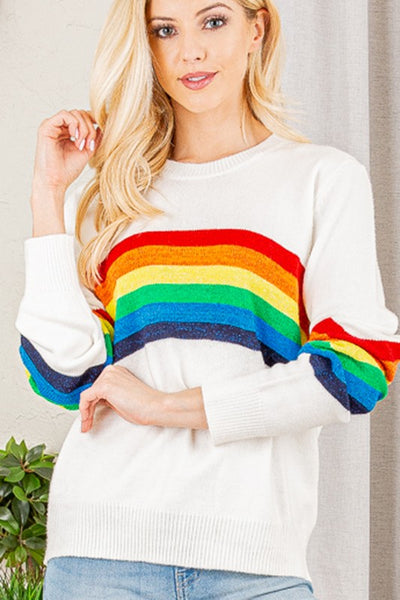 Rainbow Knit Sweater