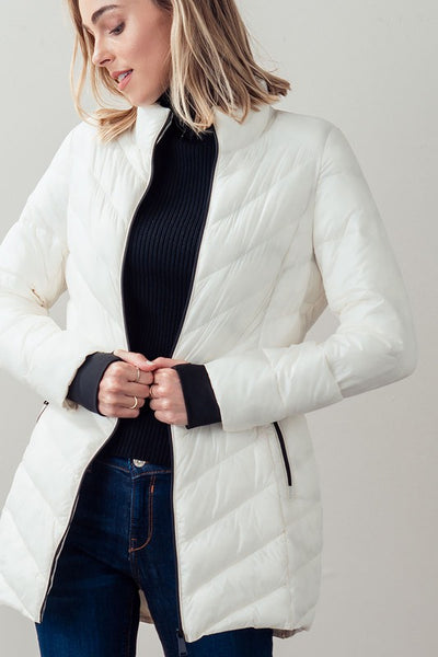 Foldable Puffer Long Jacket