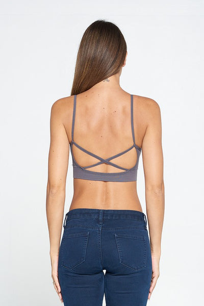 Solid Padded Ribbed Bralette