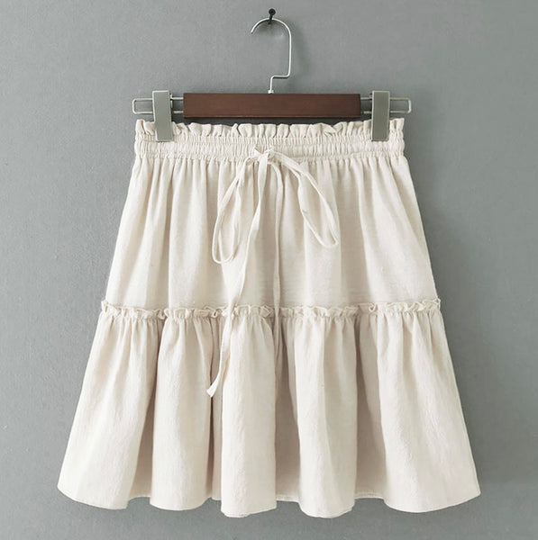 Soft Linen Ruffle Skirt