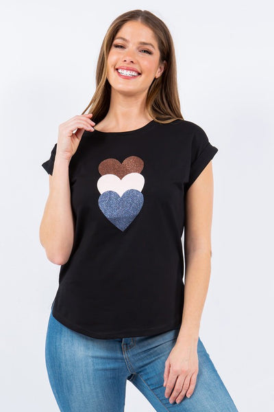 Three Heart Graphic Tee