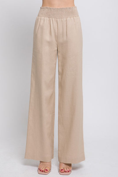 Pantalon Liso Recto de Lino