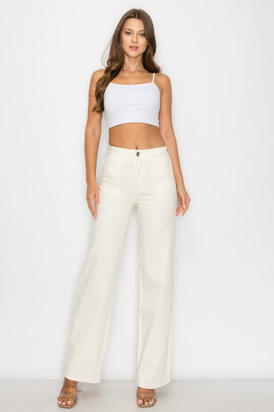 Super Stretch High Rise Wide Leg Jeans