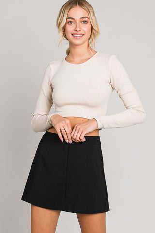 Basic Wide Leg Skort