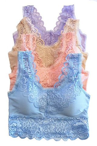 Padded Lace Bralette (Removable Pads)