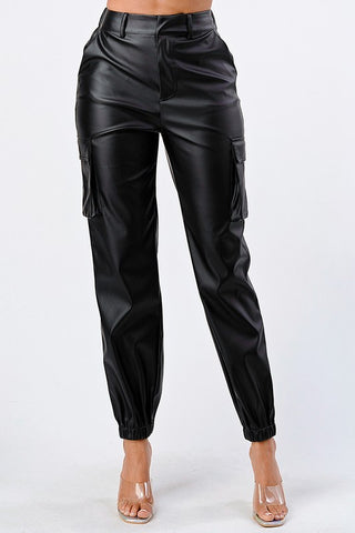 Pantalon Jogger/Cargo Efecto Piel Premium