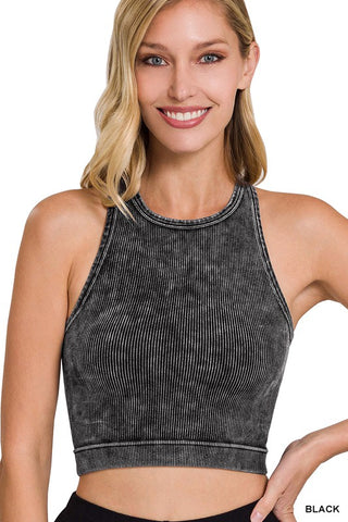 Mineral Washed Ribbed Tank Top