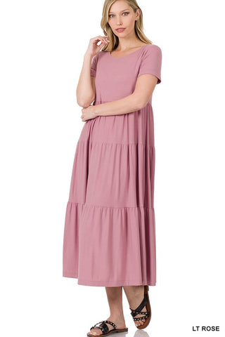 Super Soft Short Sleeve Midi Dress