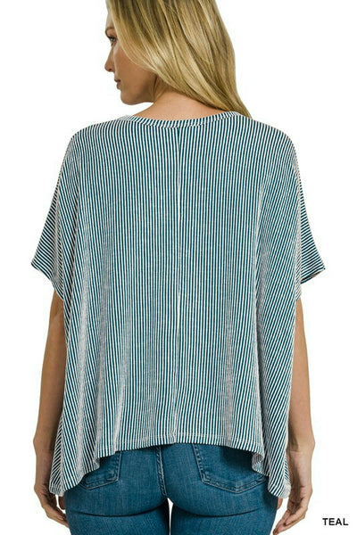 OverSized Ribbed Striped T-Shirt