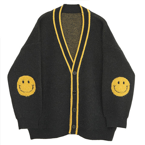 Smiley Face Knit Cardigan