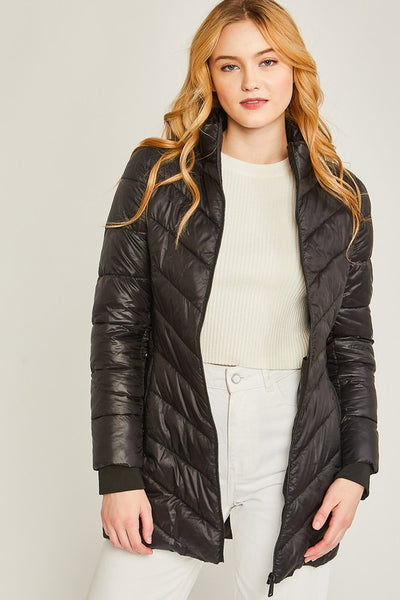 Foldable Puffer Long Jacket