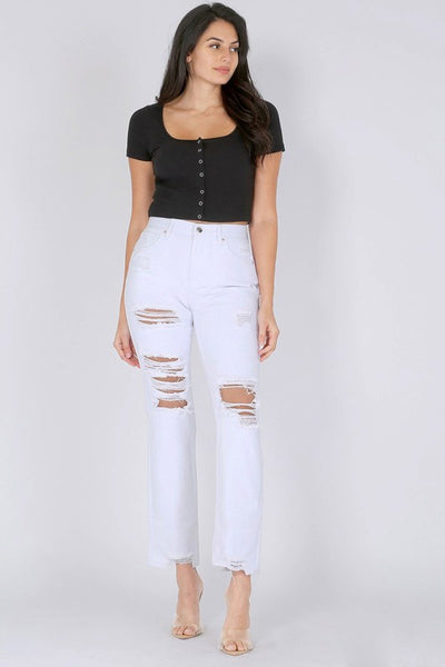 Jeans Rectos Blancos