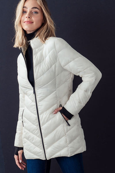 Foldable Puffer Long Jacket