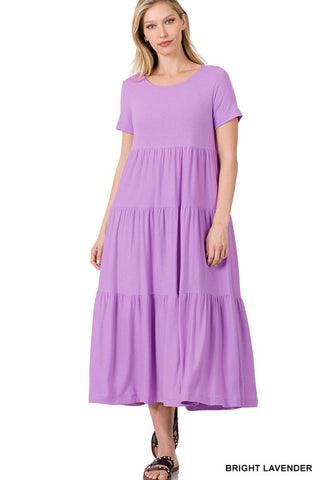 Super Soft Short Sleeve Midi Dress