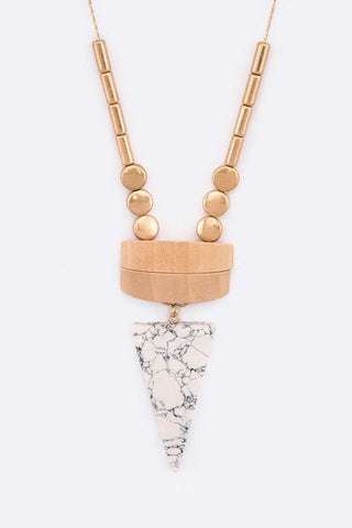 Wood & Stone Bead Necklace