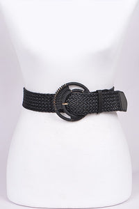 Layered Buckle Braided Belt