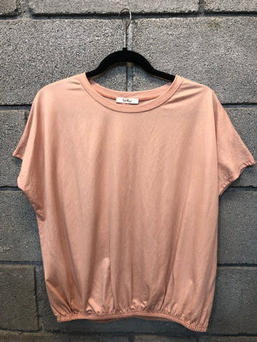 Premium Round Neck Cinched Waist T Shirt