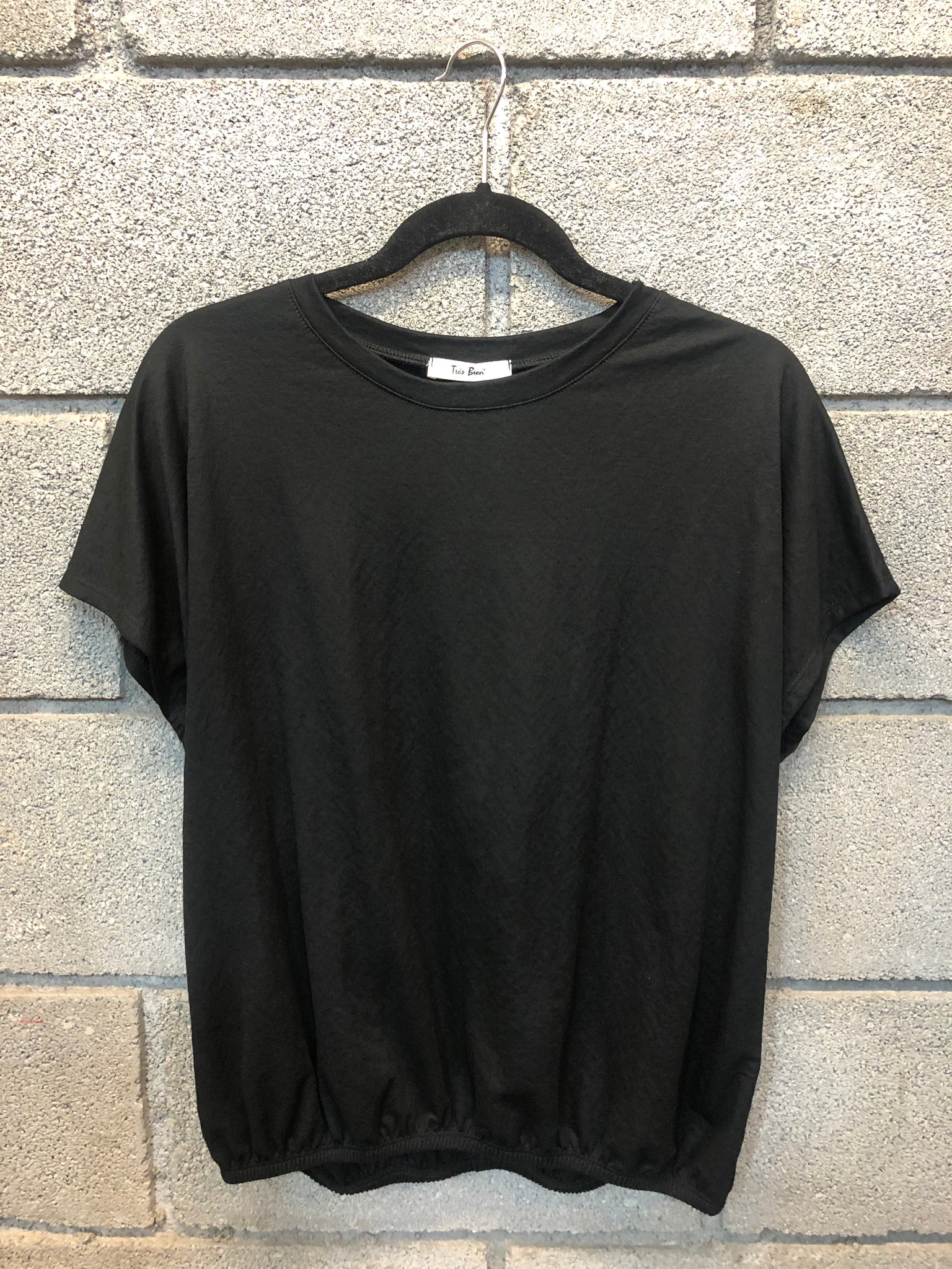 Premium Round Neck Cinched Waist T Shirt